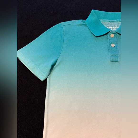 Abercrombie Kids Polo- Ombré Green and White- Size 13/14 - Picture 6 of 15